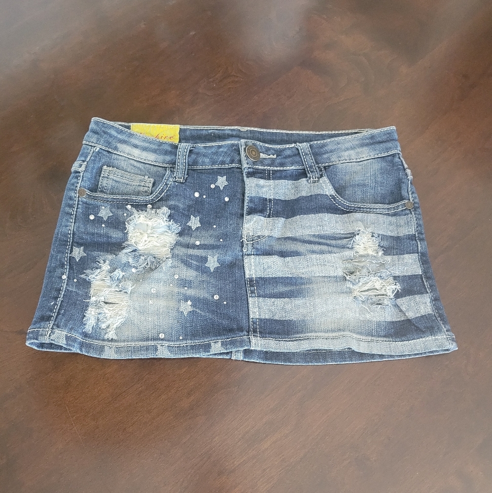 Machine Jean Mini Skirt